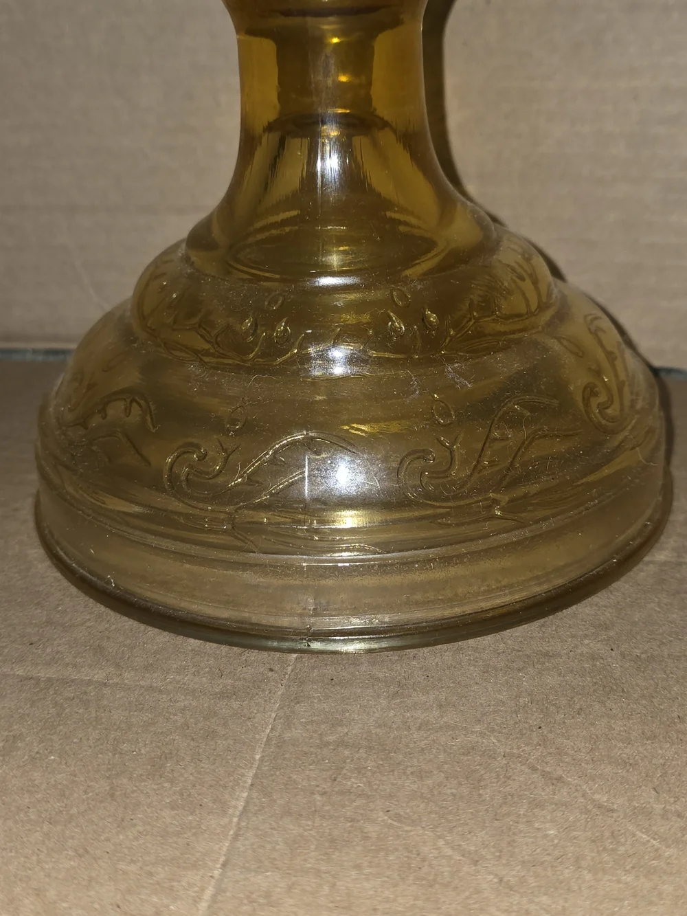 Amber Glass Lantern Lamp — Decorative Home Accent in Yellow